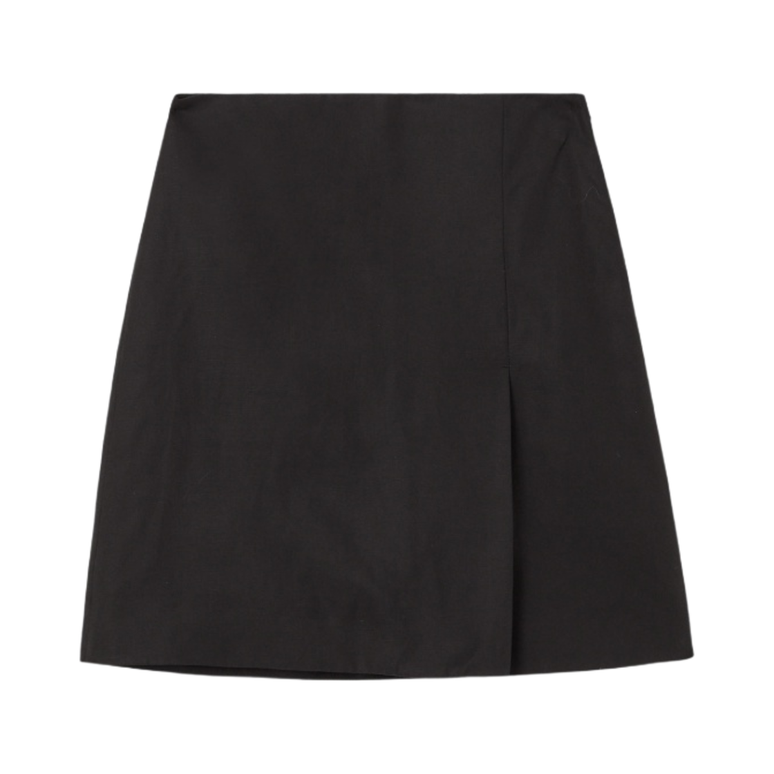 (W) 코스 프런트 플리츠 미니 스커트 블랙((W) COS Front Pleat Mini Skirt Black)