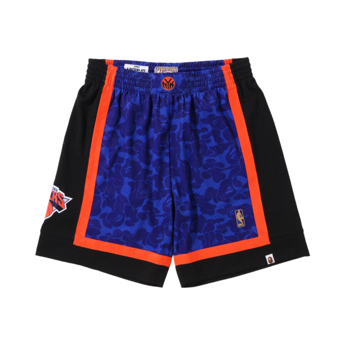 베이프 x M&N 뉴 욕 닉스 저지 쇼츠 블루(BAPE x M&N New York Knicks Jersey Shorts Blue) - 1