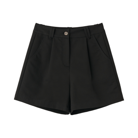 WBE2L12509BK General Idea Woman Cotton Pintuck Shorts Black