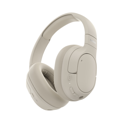 AUD008fqSA Belkin SoundForm Isolate Noise Cancelling Over-Ear Headphones AUD008 Sand