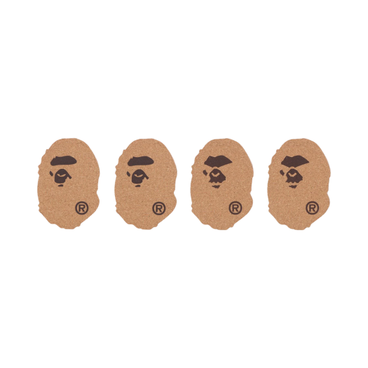 - BAPE Ape Head Cork Coaster Beige (Set of 4)