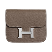 Hermes Constance Slim Wallet Epsom & Palladium Etoupe
