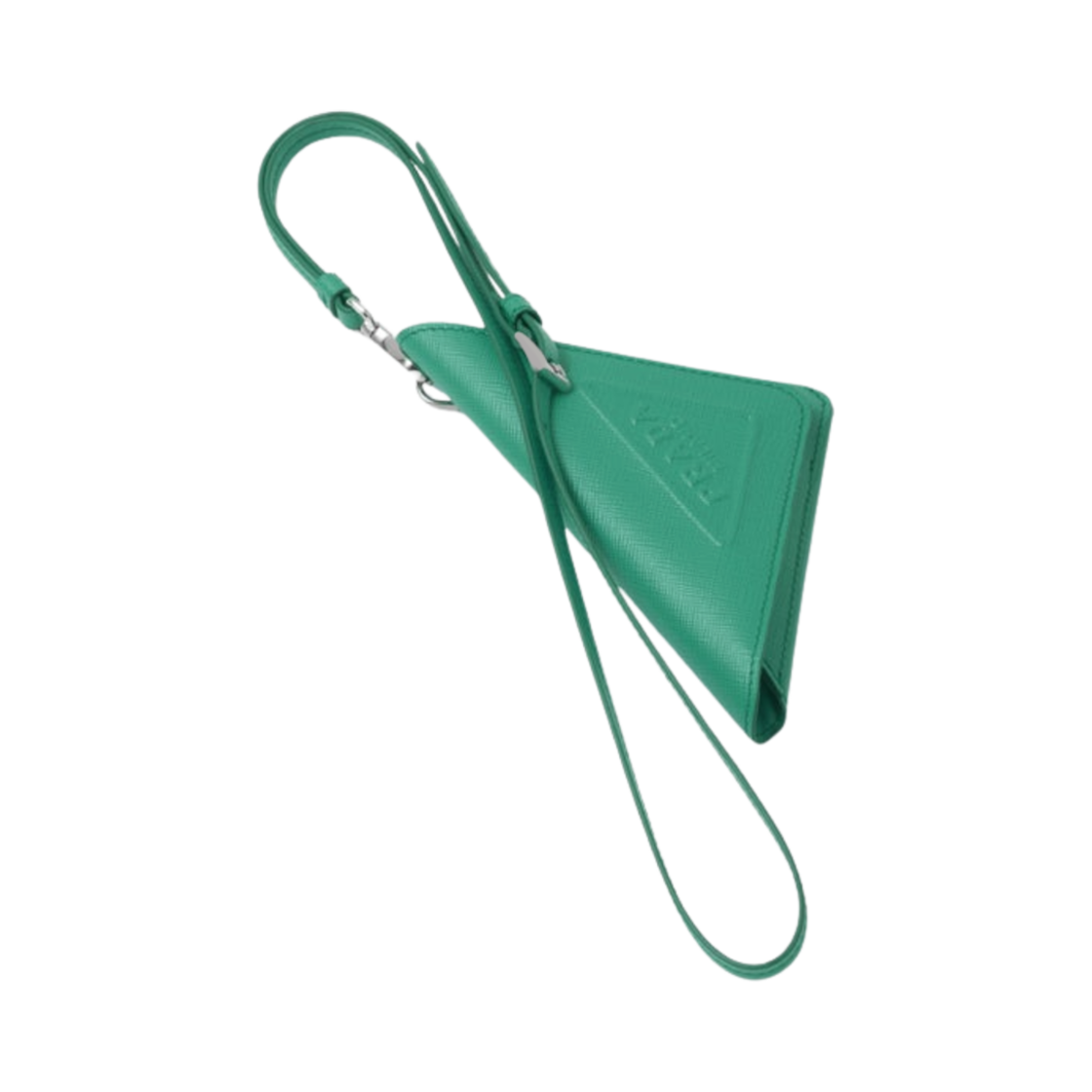 1TL445-2FOE-F0458 Prada Saffiano Leather Triangle Logo Keychain Mango
