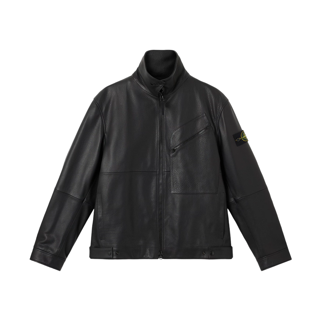 K2S1501000-02S0280-V0029 Stone Island 0100002 Matt Graleather Coach Jacket with Padded Lining and Snap Pockets Black - 25FW