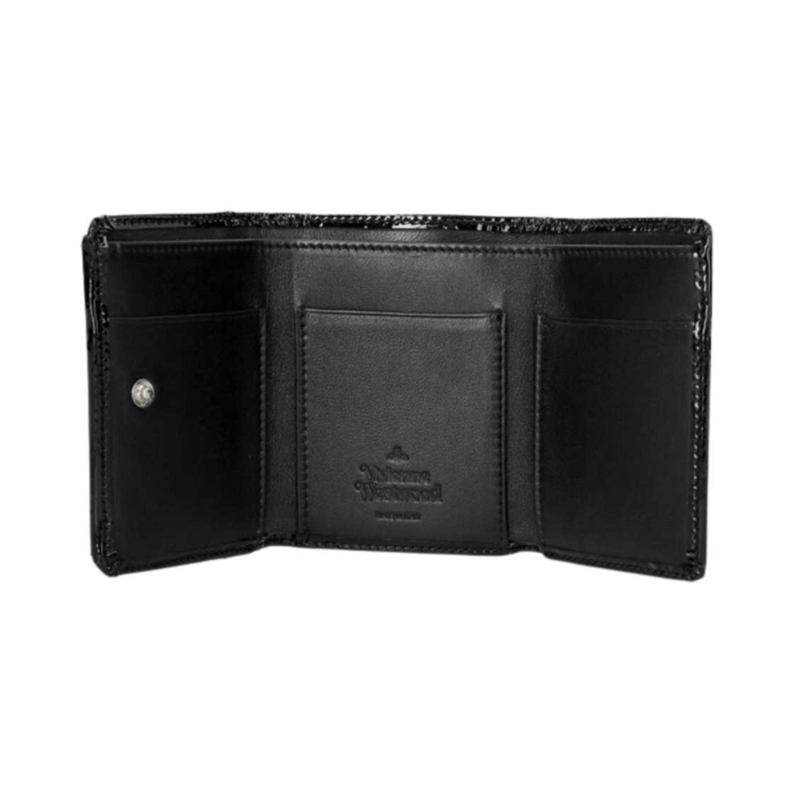 비비안 웨스트우드 샤이니 페이던트 반지갑 블랙(Vivienne Westwood Shiny Patent Bi-Fold Wallet Black) - 2