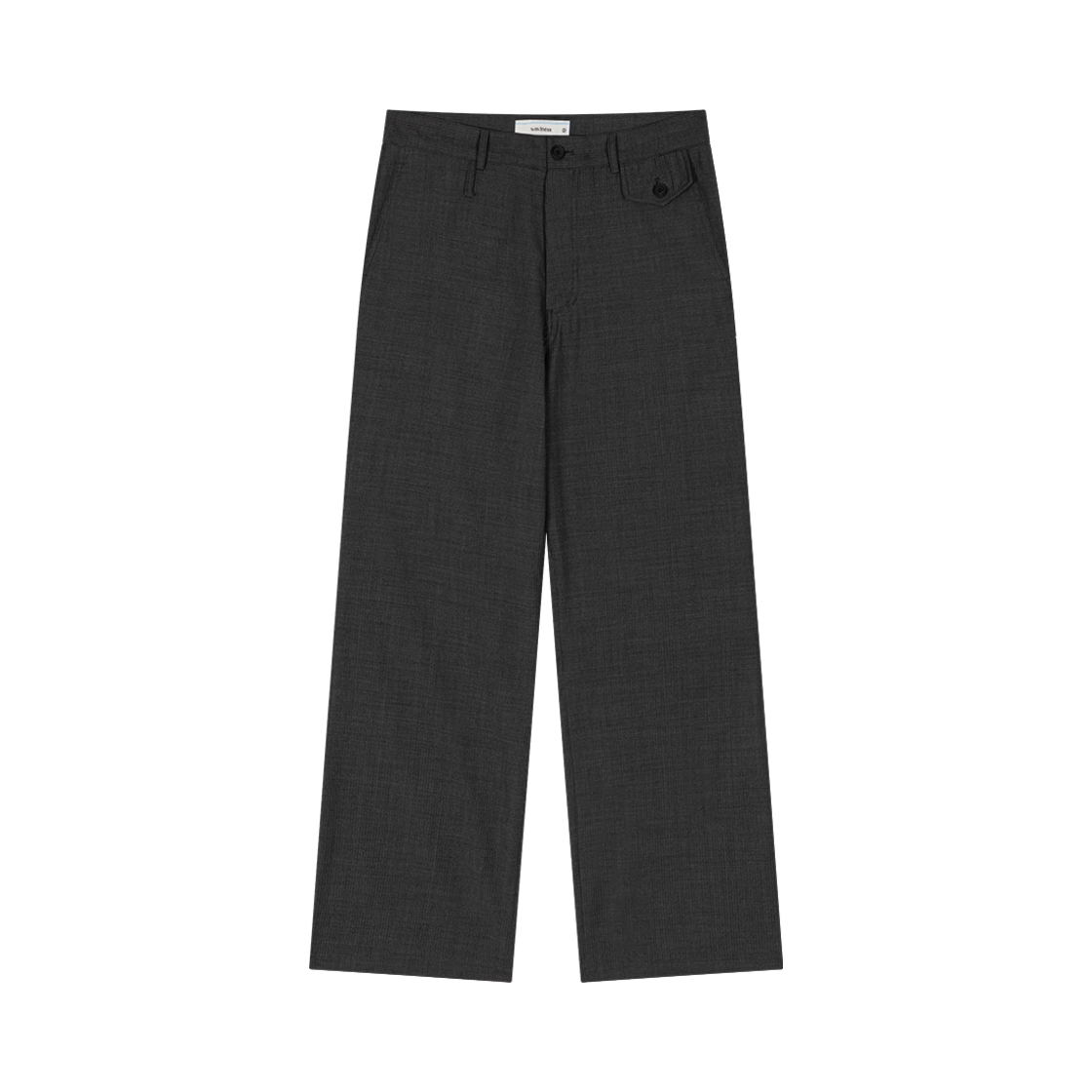 Waviness25244 Waviness Fissure Stripe Layered Slacks Charcoal