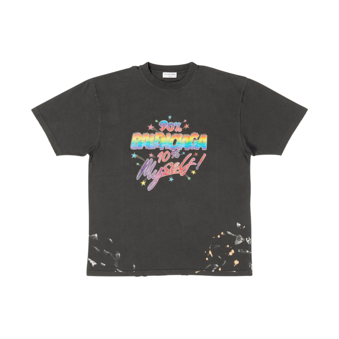 641655TMVH31055 (W) Balenciaga Large Fit 90/10 T-Shirt Black - 대표 이미지 #1