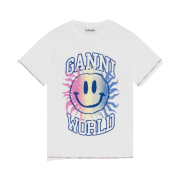(W) Ganni Smiley T-Shirt Bright White