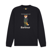 Barbour x Maison Kitsune Beaufort Fox Crewneck Black