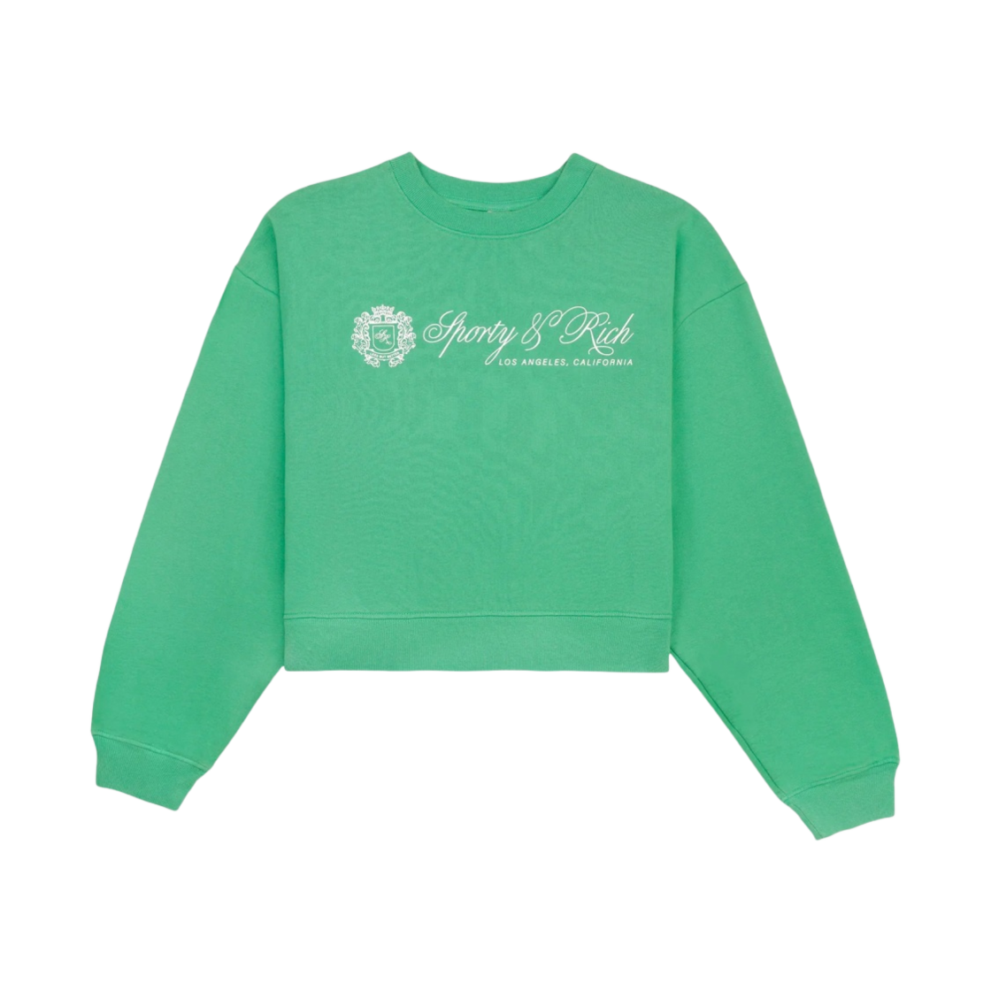 CR664VE (W) Sporty & Rich Regal Cropped Crewneck Verde