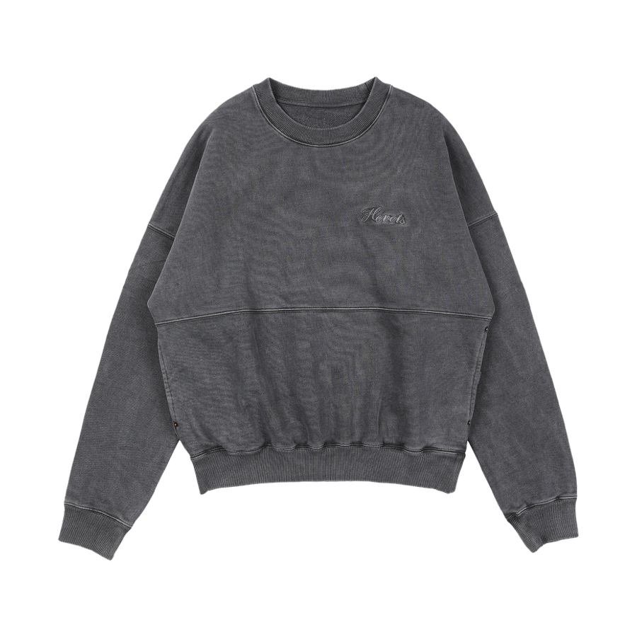 H1FUWS-012GYA-S Hevets W Garment Dyeing Pocket Sweat shirt Grey