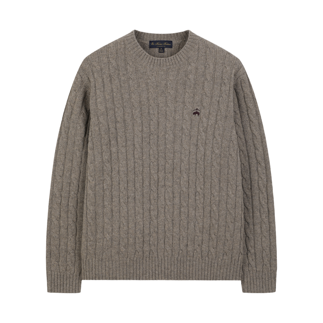 브룩스 브라더스 셰틀랜드 케이블 로고 스웨터 베이지(Brooks Brothers Shetland Cable Logo Sweater Beige)