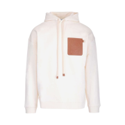 Loewe Anagram Patch Pocket Hoodie White Ash