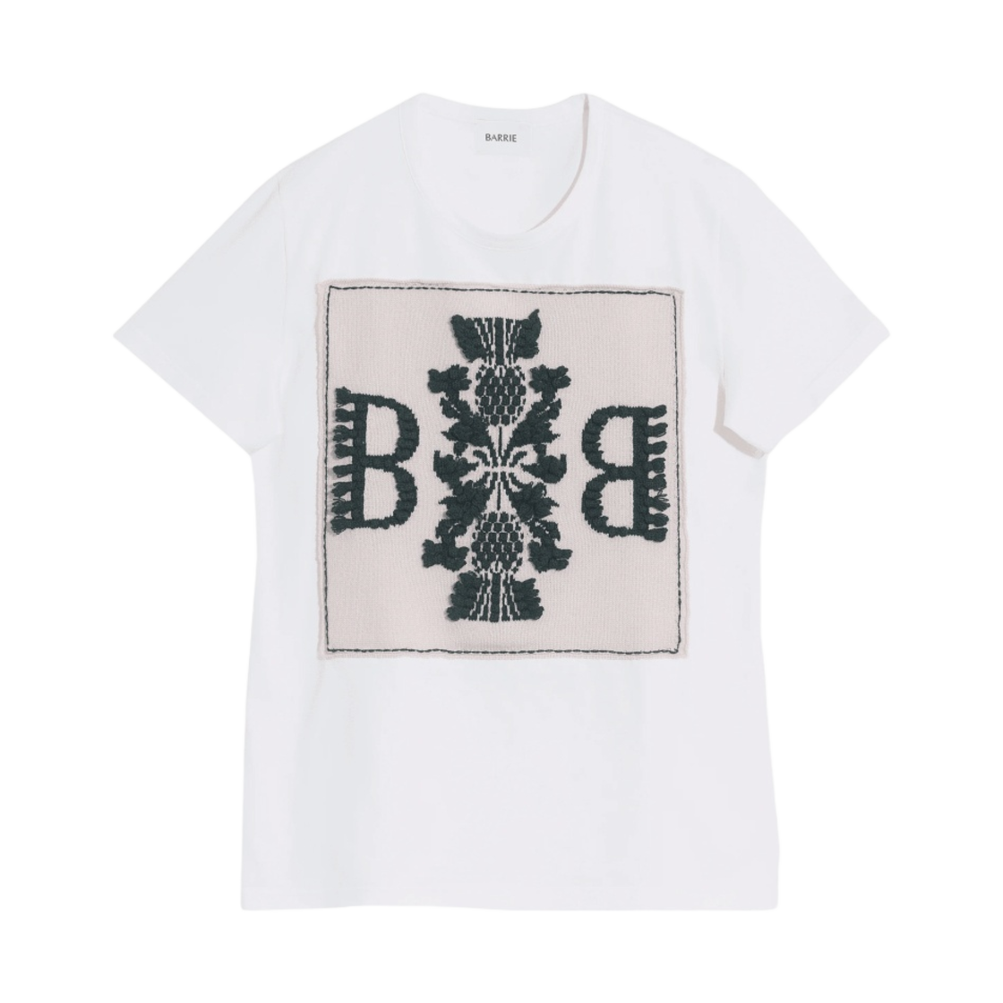 C104752773 Barrie Logo Cashmere Patch Cotton T-Shirt Cherry Blossom Holly Pink