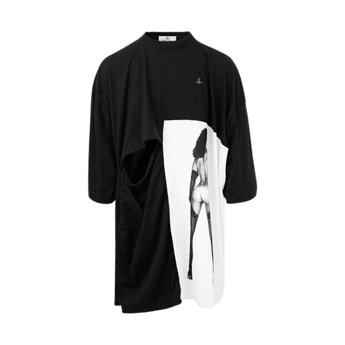비비안 웨스트우드 돌리 오버사이즈 티셔츠 핀 업 블랙 화이트(Vivienne Westwood Dolly Oversize T-Shirt Pin Up Black White) - 1