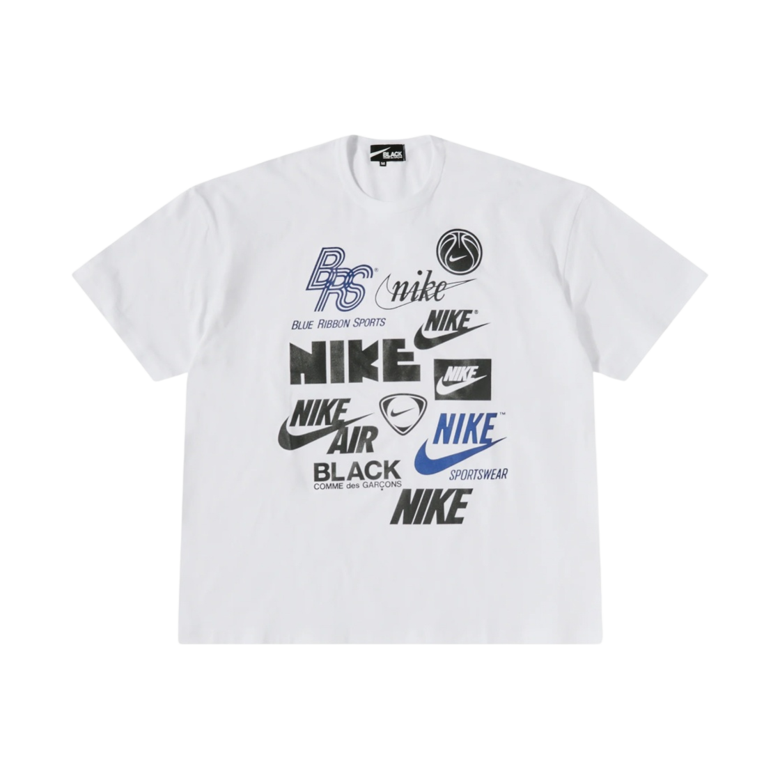 블랙 꼼데가르송 x 나이키 오버사이즈 로고 티셔츠 화이트(Black Comme des Garcons x Nike Oversized Logo T-Shirt White)