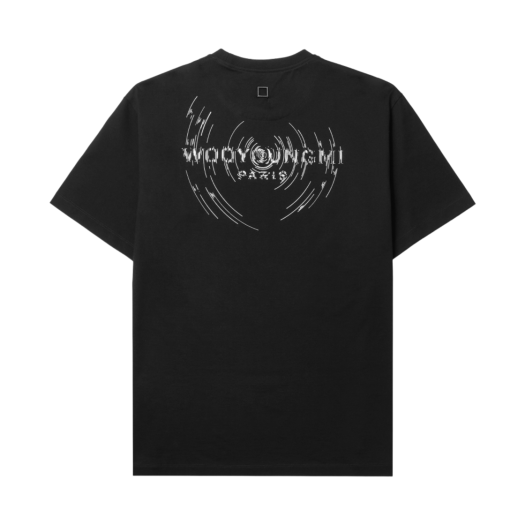 W243TS08708B Wooyoungmi Wave Graphic Back Logo T-Shirt Black - 24FW