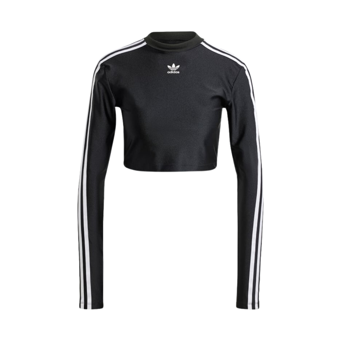 IU2428 (W) Adidas 3S Crop Long Sleeve T-Shirt Black - KR Sizing