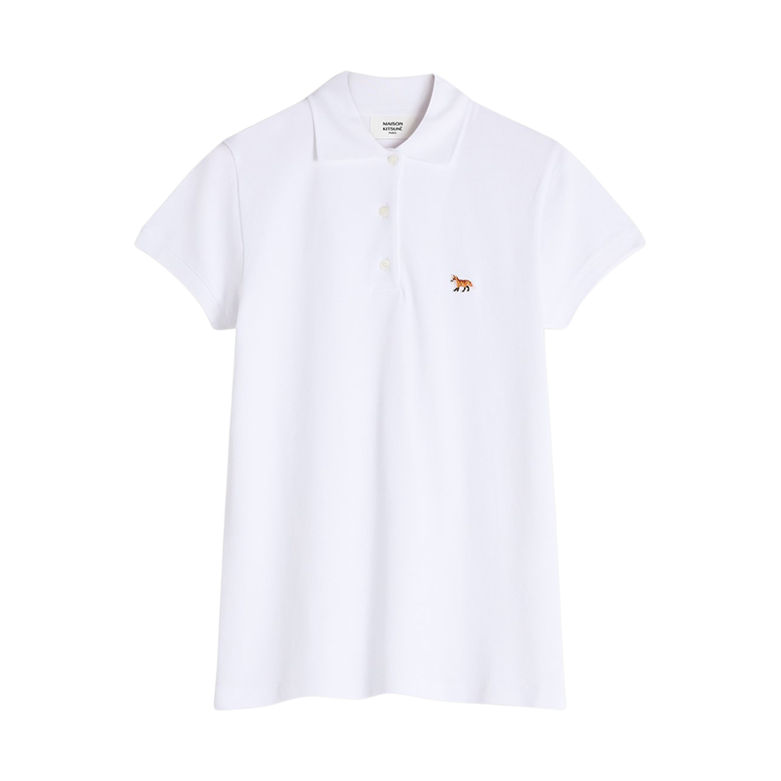 OW00207KJ7010-P100 (W) Maison Kitsune Baby Fox Patch Regular Polo White