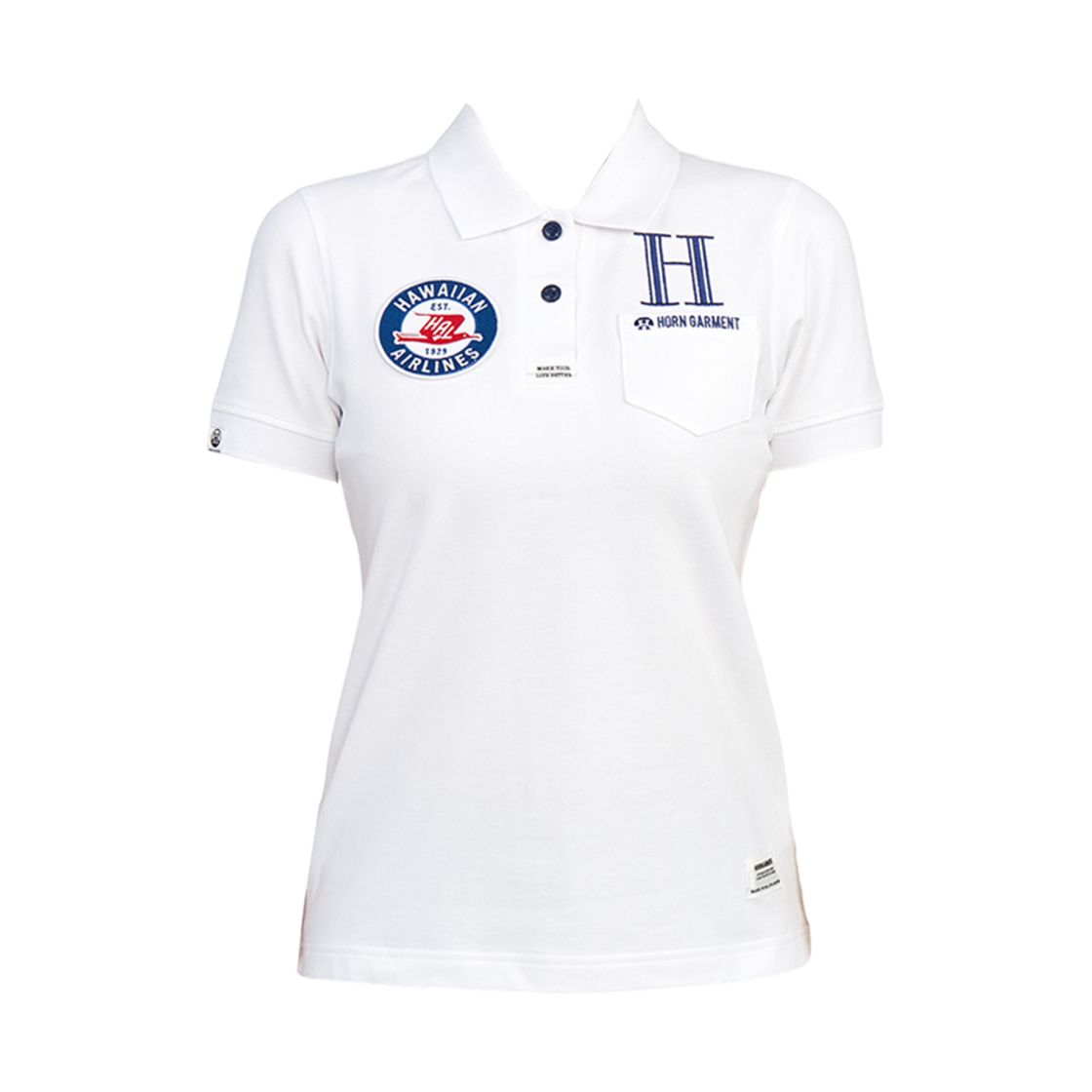 HCW-2A-AP85 (W) Horn Garment Airlines Golf Wear Polo T-Shirt White