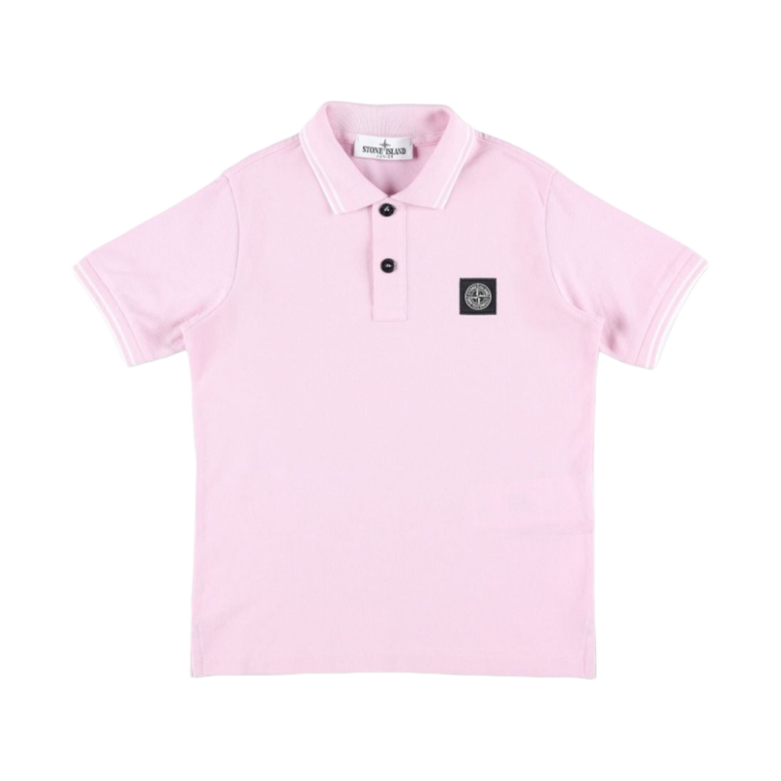 801621348-V0080 (Kids) Stone Island 21348 Short Sleeve Polo Shirt Pink - 24SS
