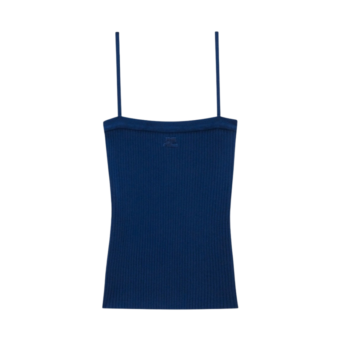 (W) 꾸레쥬 립 탱크탑 프렌치 블루((W) Courreges Rib Tank Top French Blue) - 1