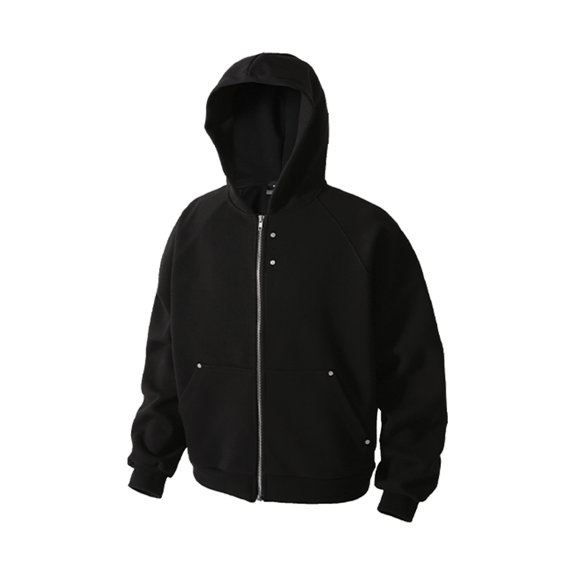 로어링라드 에센셜 오버 후드 집업 블랙(ROARINGRAD Essential Hooded Zip-up Black)