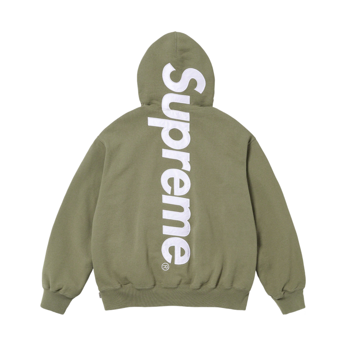 슈프림 사틴 아플리케 후드 스웨트셔츠 라이트 올리브 - 23FW