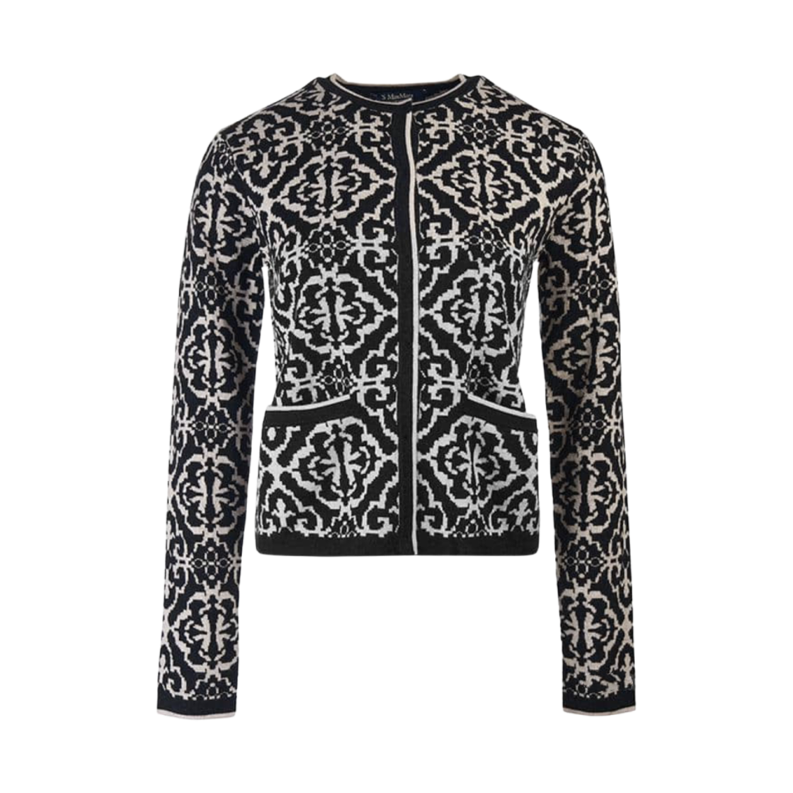 TONDO-015 (W) S Max Mara Tondo Cardigan Beige Black