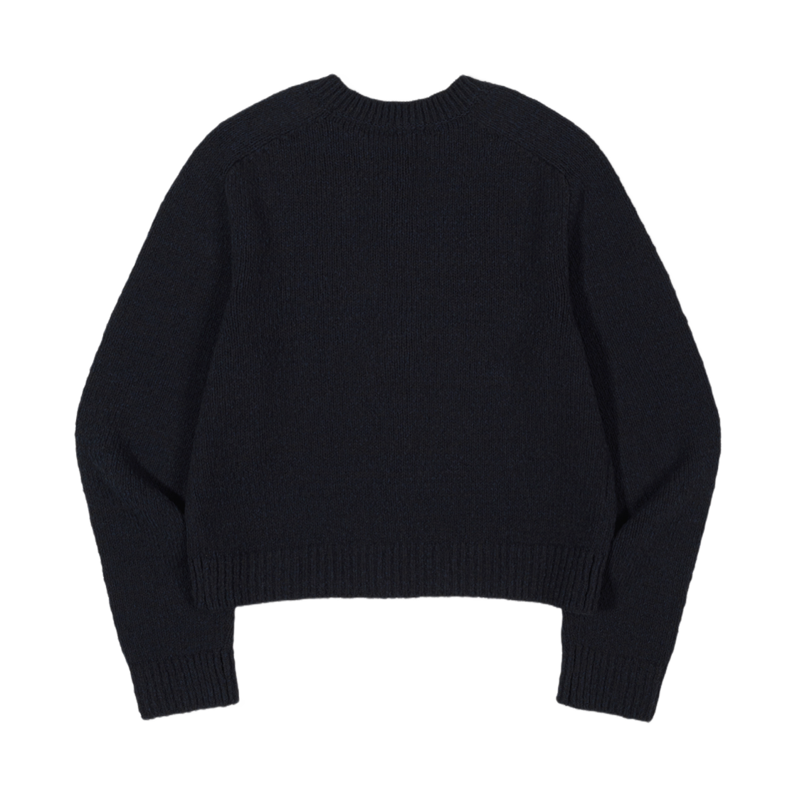 (W) 로우클래식 니트 가디건 블랙 네이비((W) Low Classic Crewkneck Knit Cardigan Black Navy) - 2