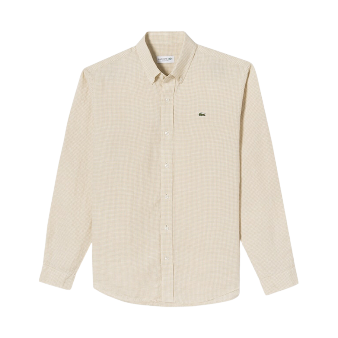 라코스테 린넨 깅엄 체크 셔츠 베이지(Lacoste Linen Gingham Check Shirt Beige) - 1