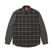 Supreme Houndstooth Plaid Flannel Shirt Black - 23FW