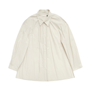 Amomento Oversize Shirring Shirts Ecru