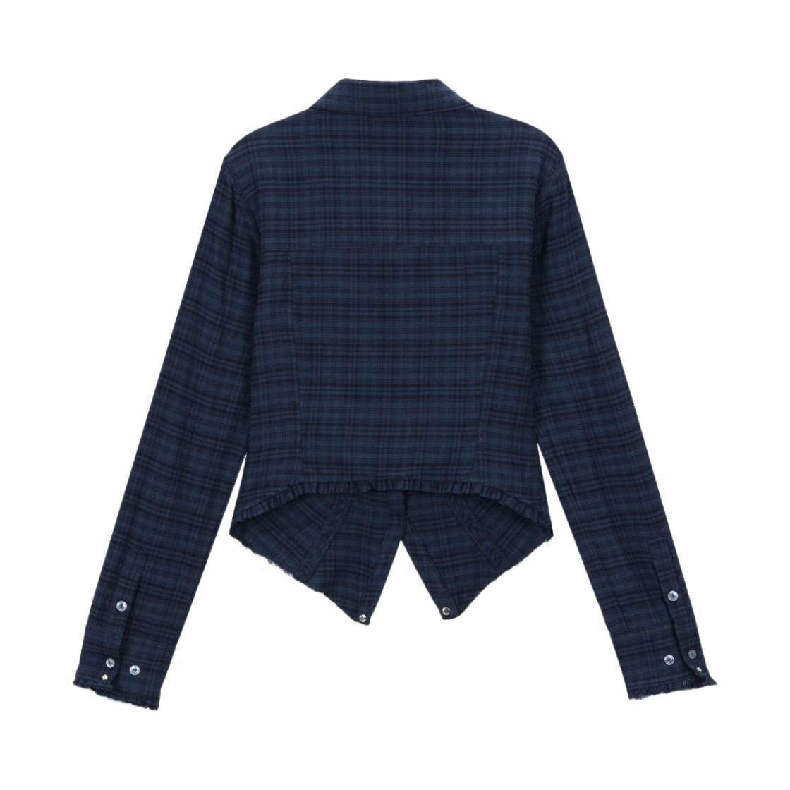 베이컨트 아카이브 하디 피티드 체크 셔츠 네이비