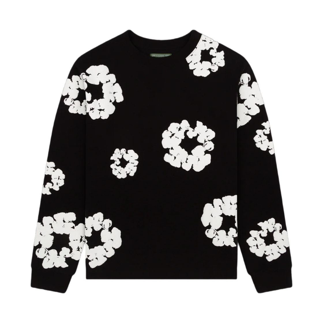 데님 티어스 롱슬리브 코튼 리쓰 티셔츠 블랙(Denim Tears Long Sleeve Cotton Wreath T-Shirt Black)