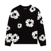 Denim Tears Long Sleeve Cotton Wreath T-Shirt Black