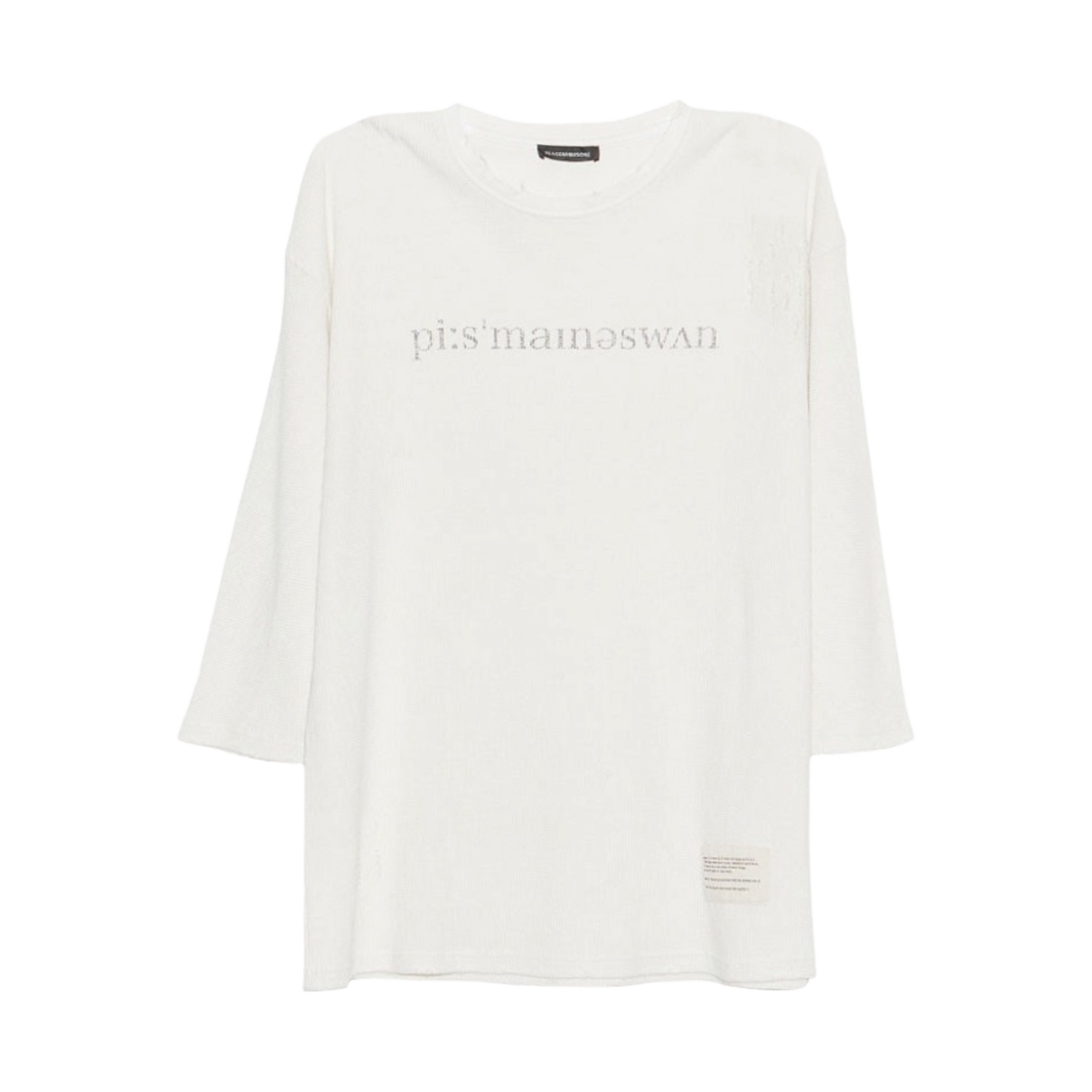 PMOTS027NAFR Peaceminusone Damaged Thermal #1 3/4 Sleeves Natural