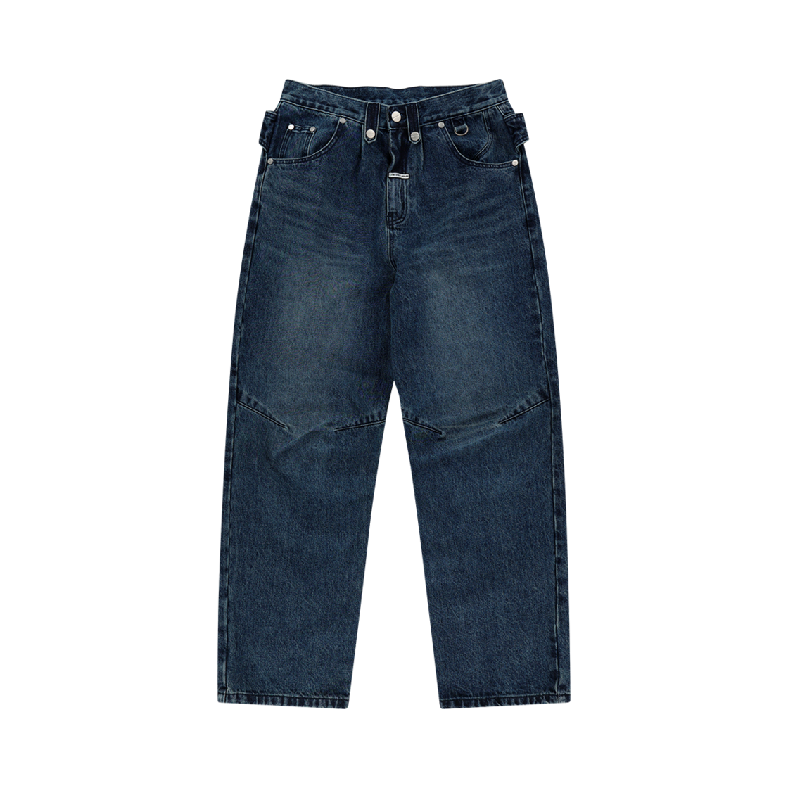 VH2EFUD113ABL Thevinylhouse Curved Denim Pants Blue