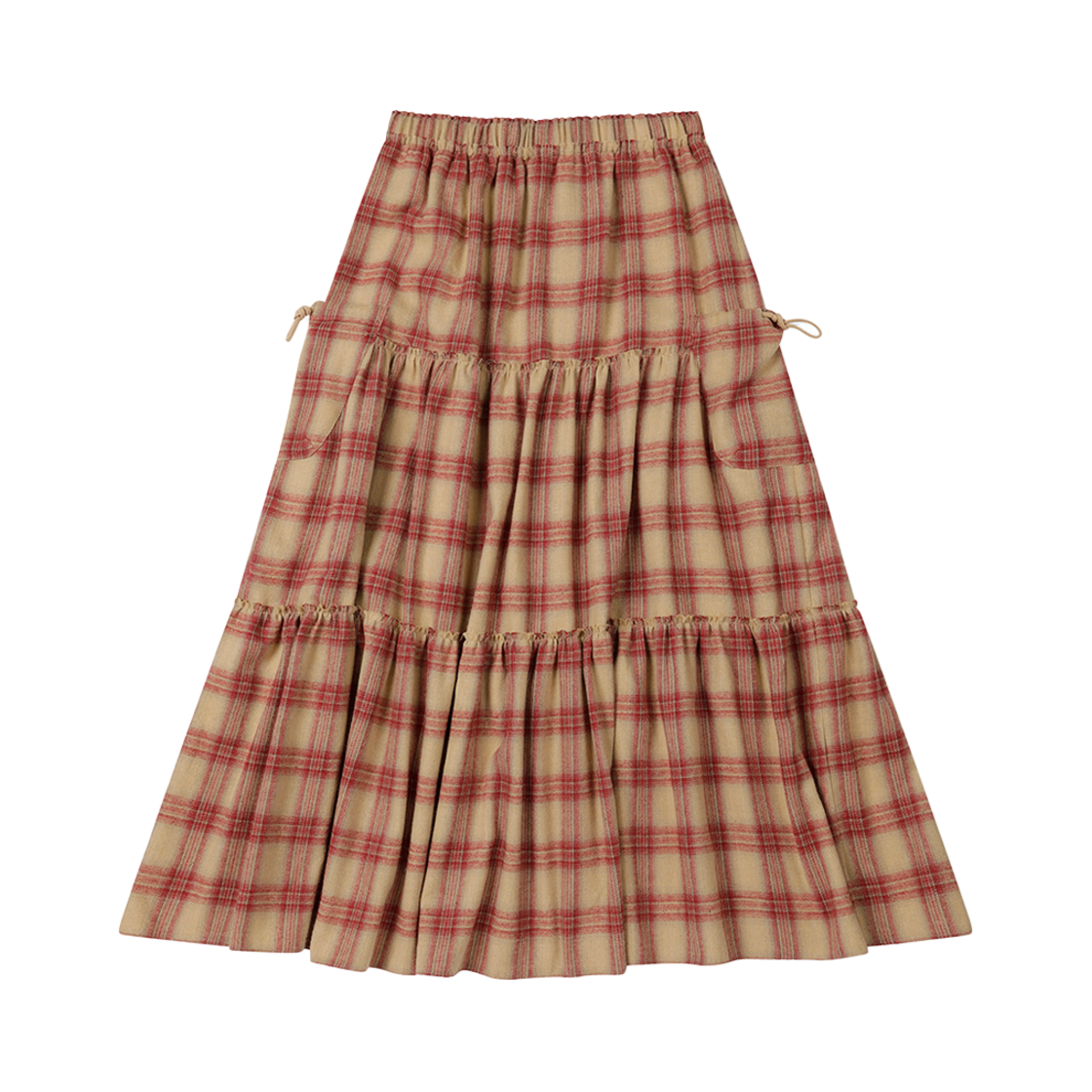 F244SK01 Fritur Maxi Ruffle Skirt Red_F244SK01