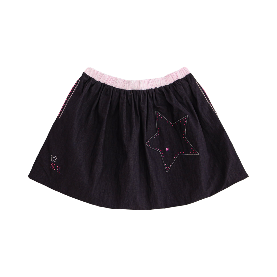 나비버스 스타 자수장식 스커트 블루(NAVIVERSE Star Embroidered Skirt Blue)