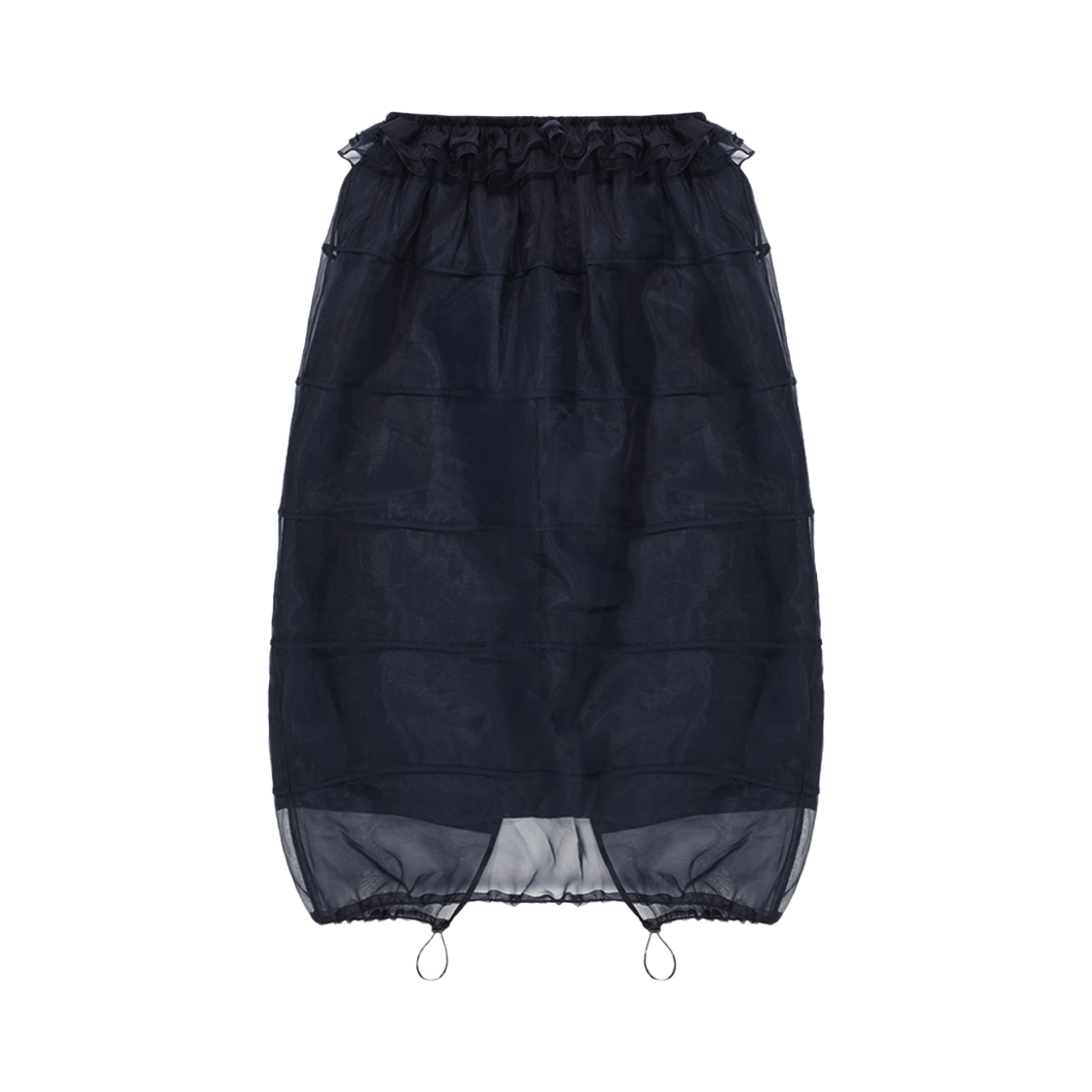 플레따 오간자 프릴 볼륨 스커트 네이비