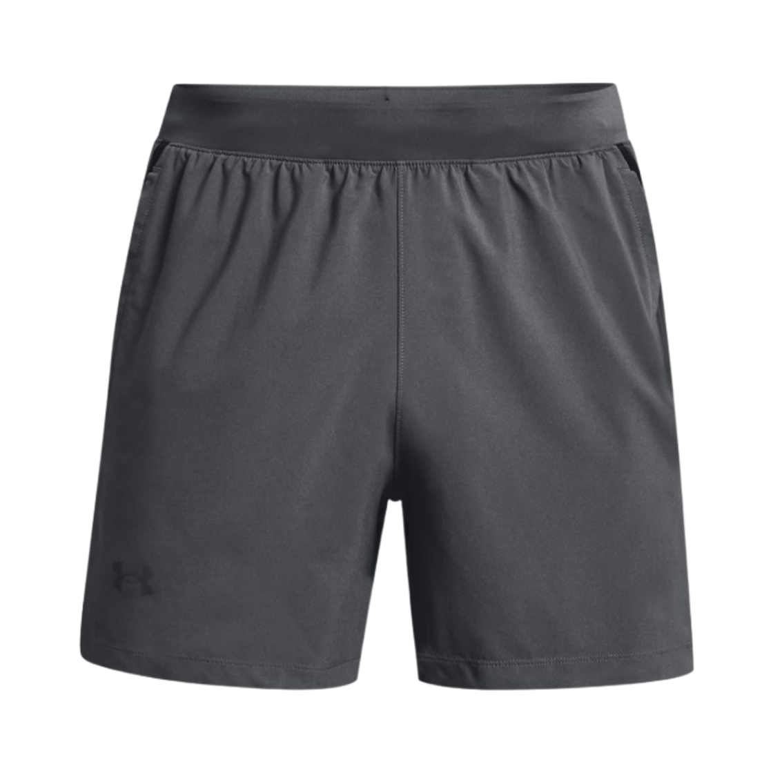 언더아머 런치 런 5인치 쇼츠 모드 그레이 라이트 헤더 화이트(Under Armour Launch Run 5 Inch Shorts Mod Gray Light Heather White) - 1