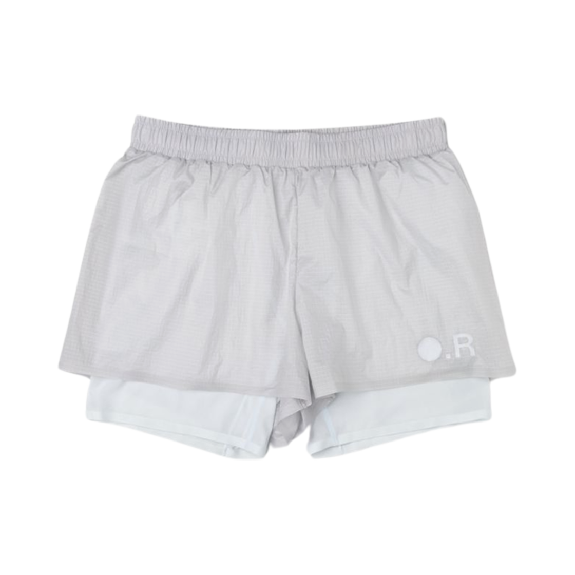 - Optimistic Runners Glossy Ripstop Shorts Light Grey
