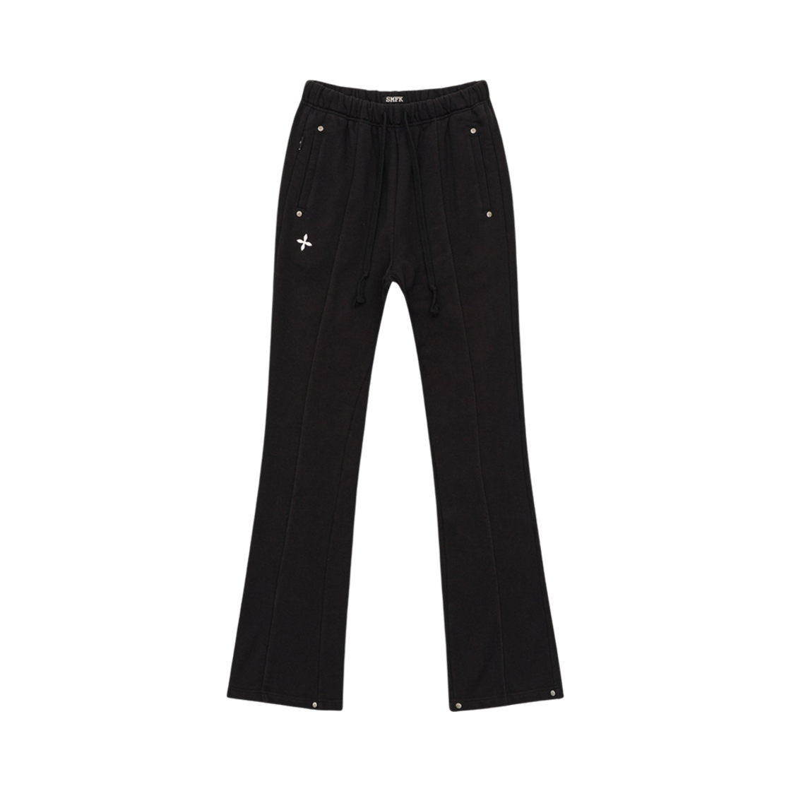 (W) 에스엠에프케이 컴퍼스 클래식 크로스 플레어드 스웨트팬츠 블랙((W) SMFK Compass Classic Cross Flared Sweatpants Black)