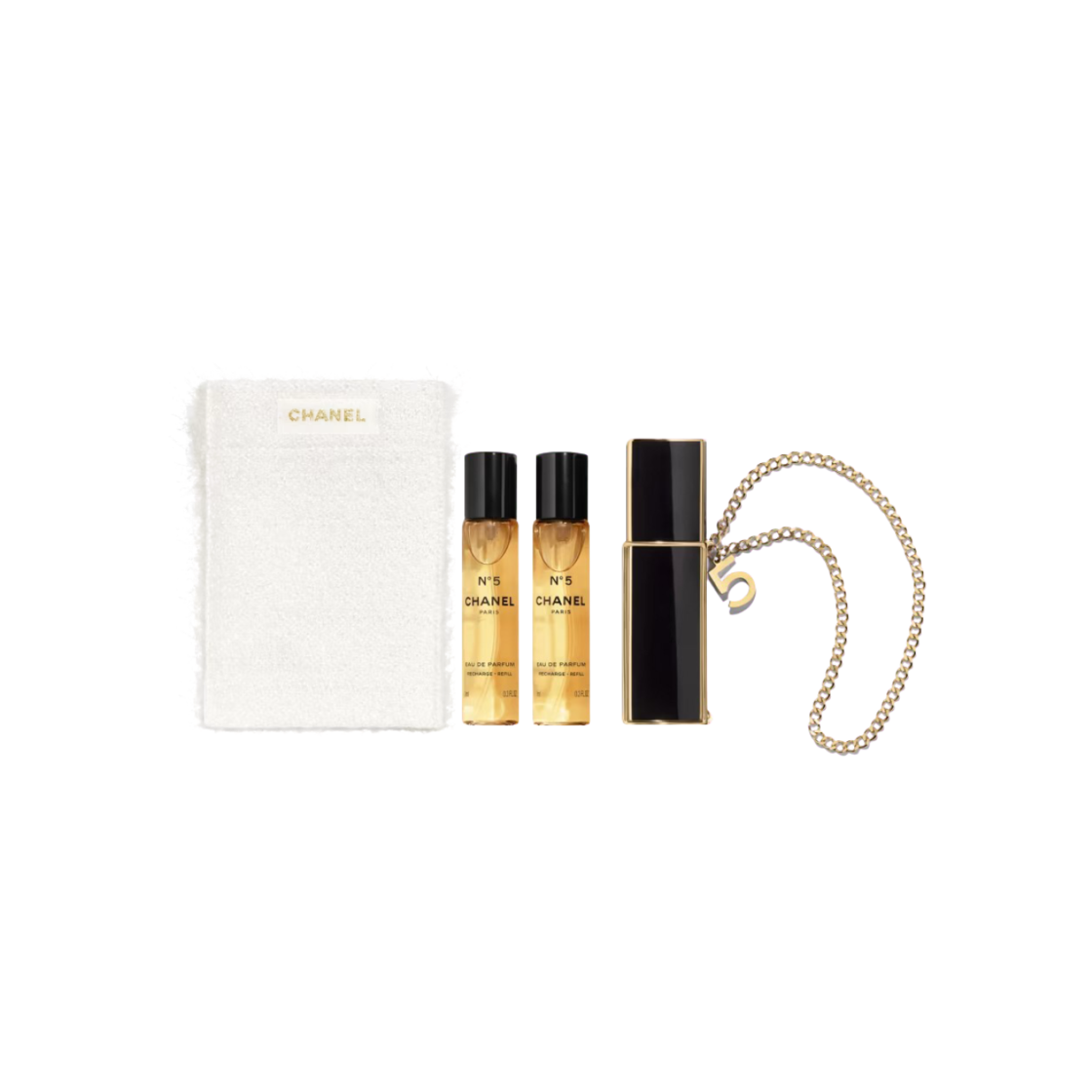 125108 Chanel No.5 Eau De Parfum Purse Spray 3 x 7ml Refill White
