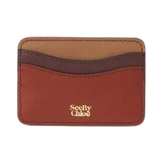 CHS22AP989C09642 See By Chloe Layers Card Holder Burnt Henna