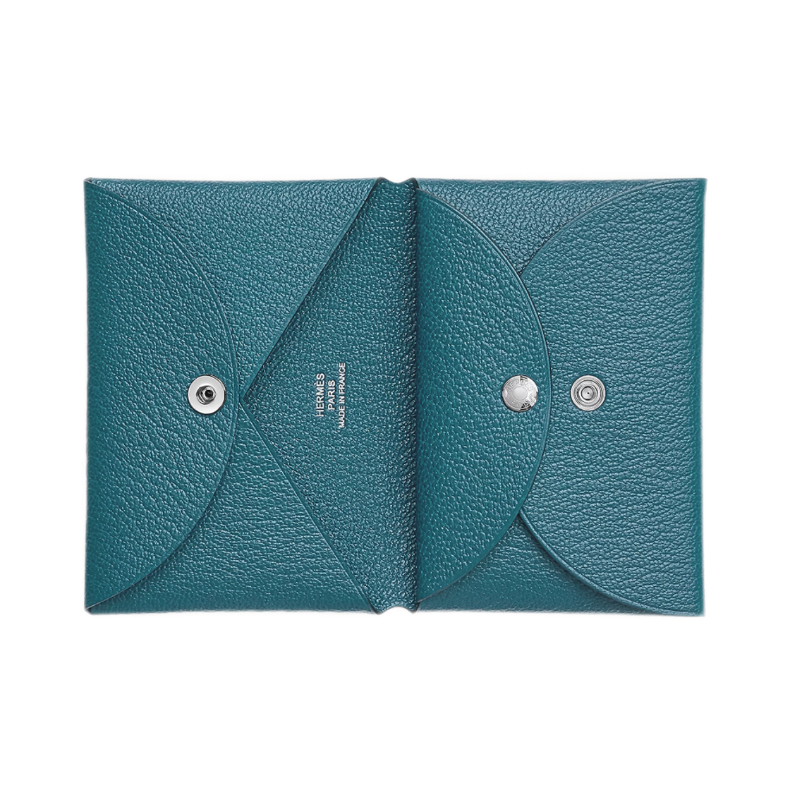 에르메스 칼비 듀오 카드 홀더 미조레 고트스킨 & 팔라듐 하드웨어 뉴 블루 진(Hermes Calvi Duo Card Holder Mysore Goatskin & Palladium New Bleu Jean) - 2
