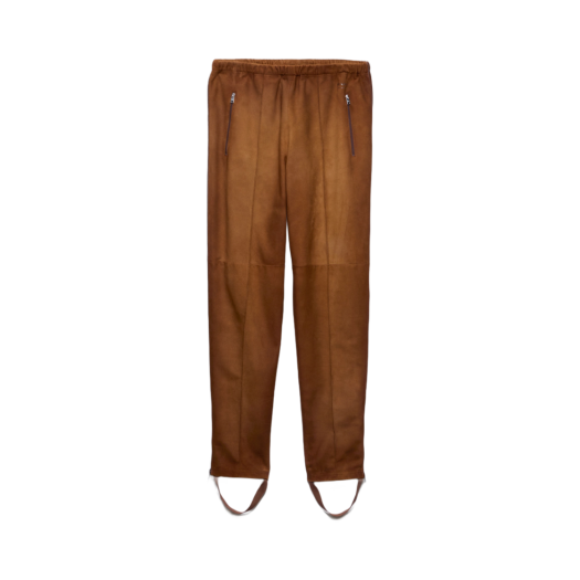 UPP284-16NL-F0046 Prada Suede Joggers Cognac