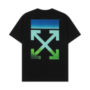 (W)Off-White Blurred Arrow Casual T-shirt Black Multicolor
