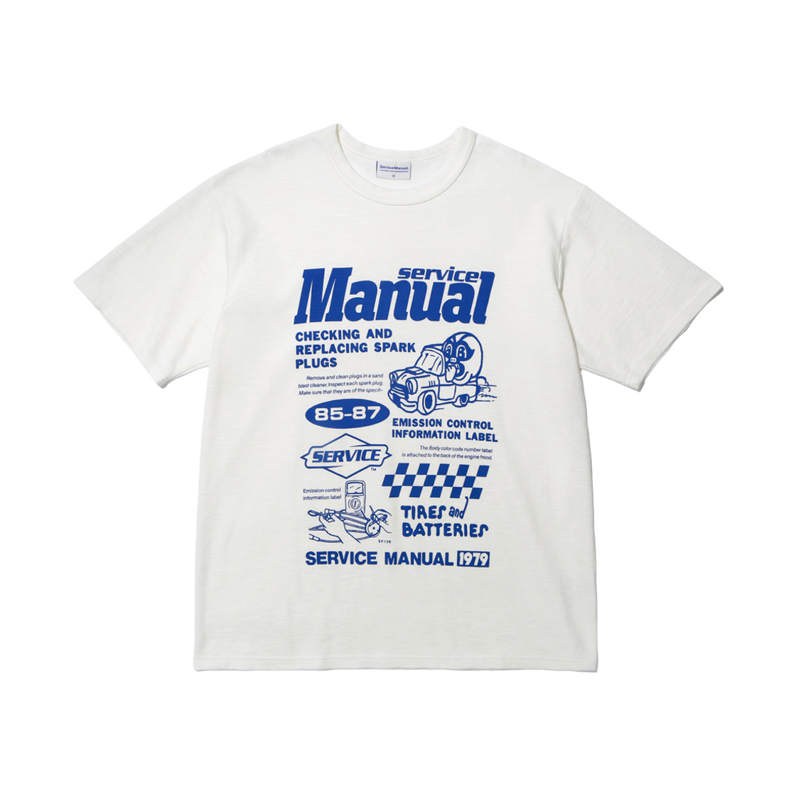 서비스매뉴얼 85-87 슬럽 티셔츠 화이트(Service Manual 85-87 Slub T-Shirts White)